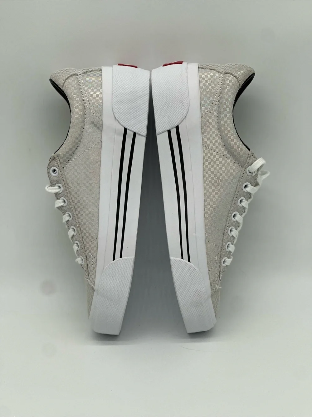 Vans Men’s Low-Top Sneakers in Light Silver and White